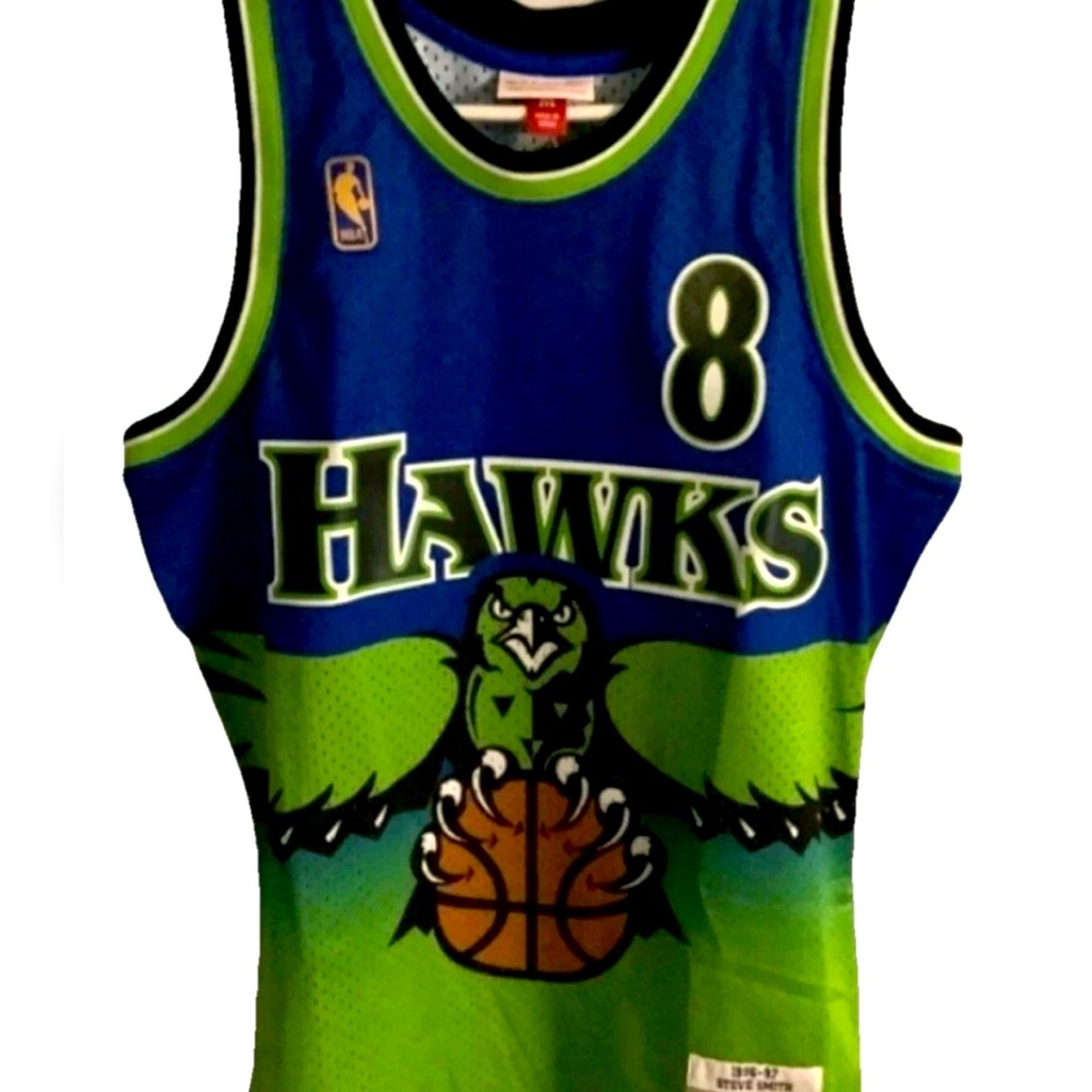 Atlanta Hawks #8 Steve Smith Authentic Mitchell & Ness Throwback NBA Jersey